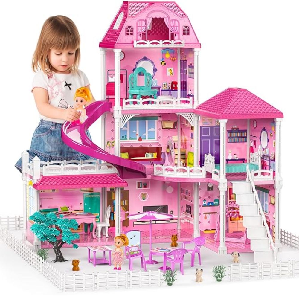Doll House Toddler Toys for 3, 4, 5 & 6 Years Old Girls with 2 Dolls