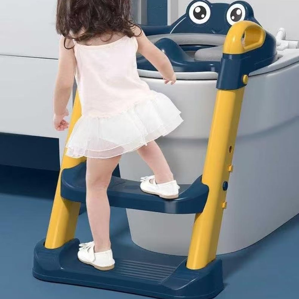 Baby Potty Ladder Training Chair with Splash Guard & Cushion Seat