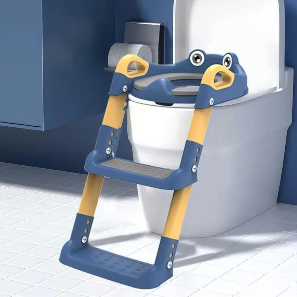 Baby Potty Ladder Training Chair with Splash Guard & Cushion Seat