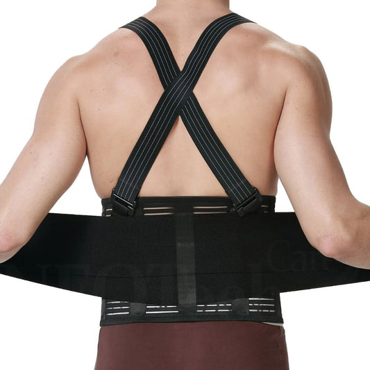 Back Brace with Suspenders for Men - Lower Back Pain, Exercise, Gym