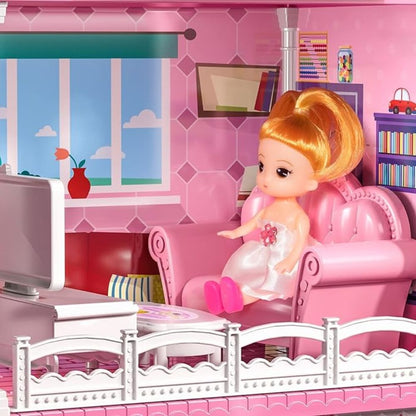 Doll House Toddler Toys for 3, 4, 5 & 6 Years Old Girls with 2 Dolls