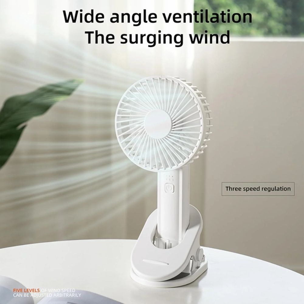 2 in 1 Handheld fan Clip on Stroller Fan, Portable Mini Fan Rechargeable
