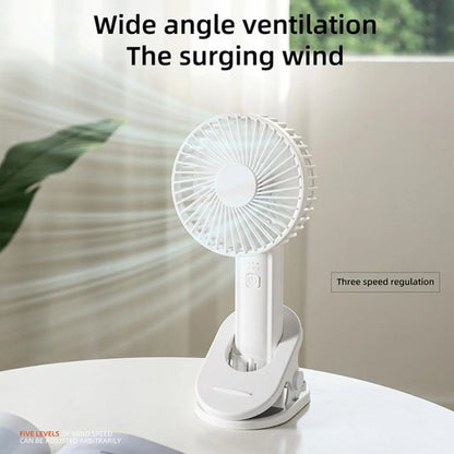 2 in 1 Handheld fan Clip on Stroller Fan, Portable Mini Fan Rechargeable